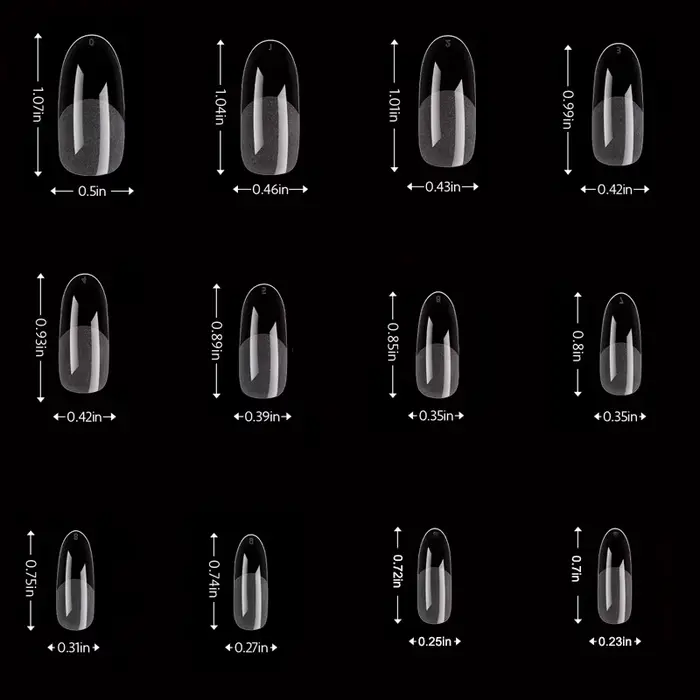 Ensemble de faux ongles ronds longs en forme d'amande de 120 pièces
