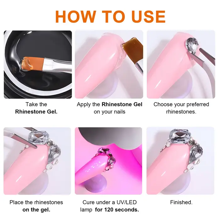 TWOING 8g/15g Gel de colle à ongles collant Super fort pour strass décorations d'art d'ongle sans lingette bricolage gemme adhésif Gel UV fonctionnel