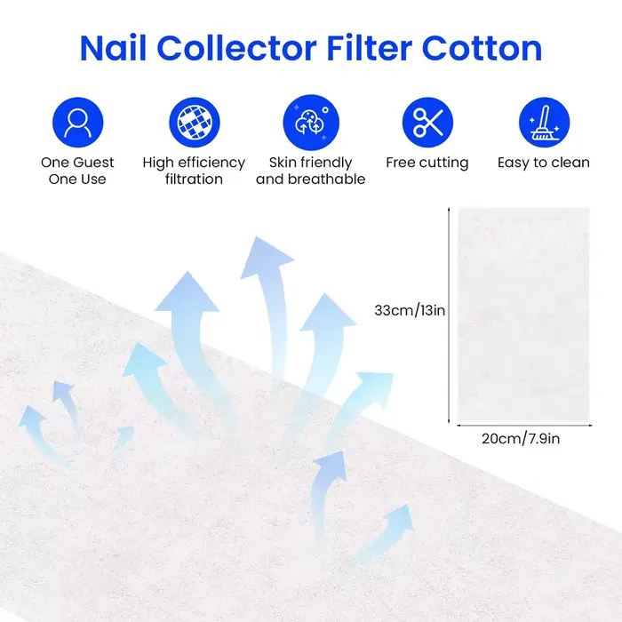 Filtre anti-poussière pour aspirateur à ongles, en tissu non tissé de coton, accessoire de remplacement pour l'aspiration des résidus d'ongles