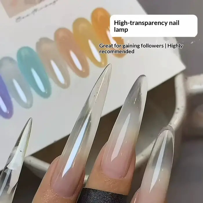 1 pot de poudre à ongles haute transparence effet chrome cristal
