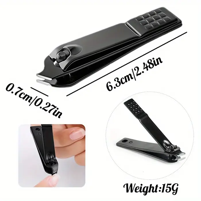Coupe-ongles noir en acier inoxydable