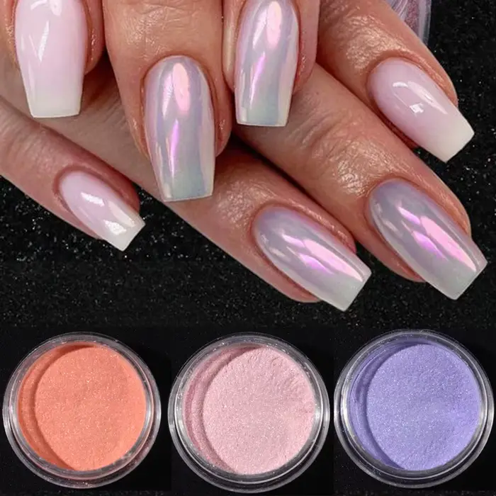 Ensemble de 10 pièces de poudre à tremper sirène pour ongles