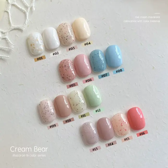 MIANEL 12ML 1PCS Vernis à ongles gel crème motif ours mignon pour l'été