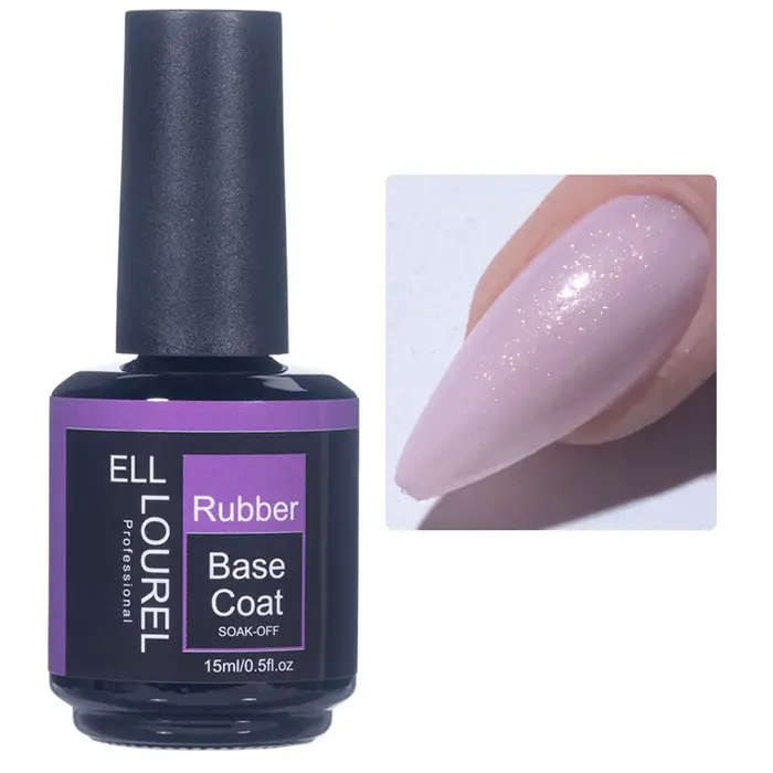 ELL LOUREL Base en caoutchouc Gel vernis à ongles brillant couleur rose
