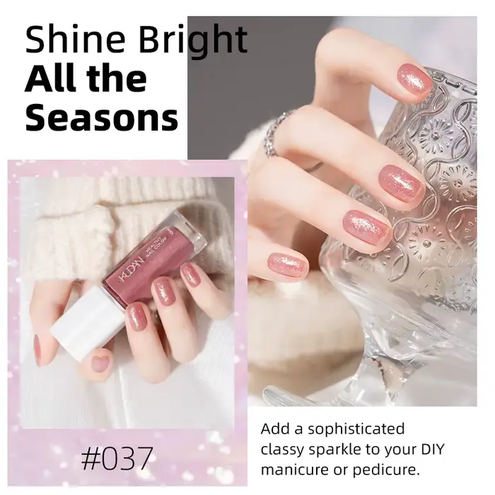 KUDAN 10ml Vernis à Ongles Gel Coloré Soak Off à Base d'Eau DIY Effet Mat Pailleté pour Votre Style Fournitures d'Art Ongulaire