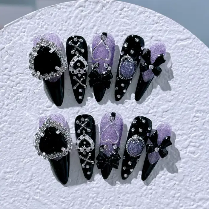Menhera Sweet Refroidissement Longs Conseils Fait à la main Ongles portables y2k Spice Girls Presse