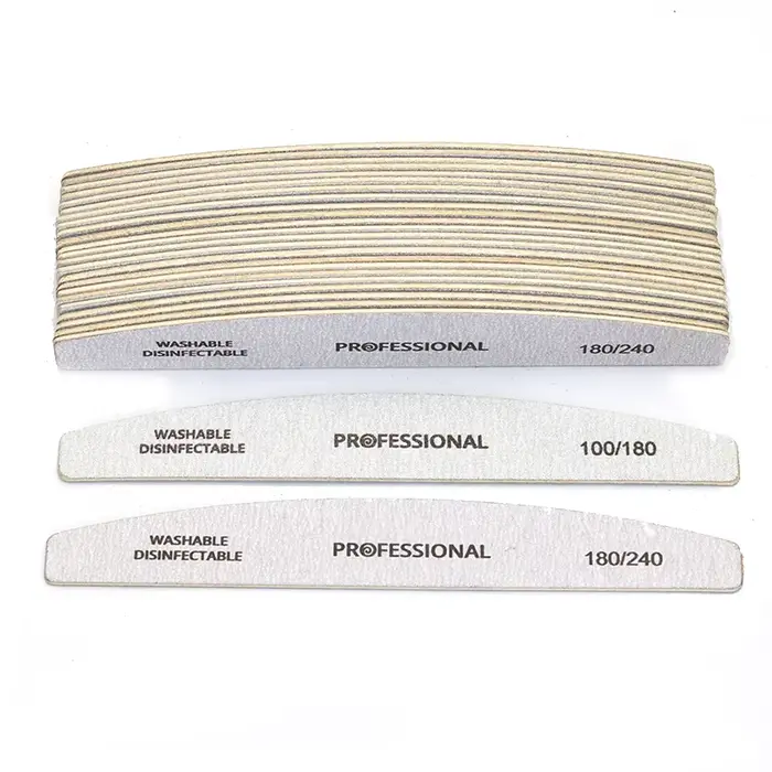 Limes à ongles professionnelles en bois, 100 180 240, tampon de manucure, bateau gris, tampons de pé