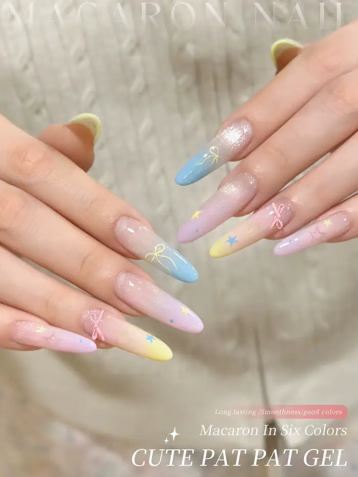 Vernis à ongles semi-solide gel 6 couleurs Macaron