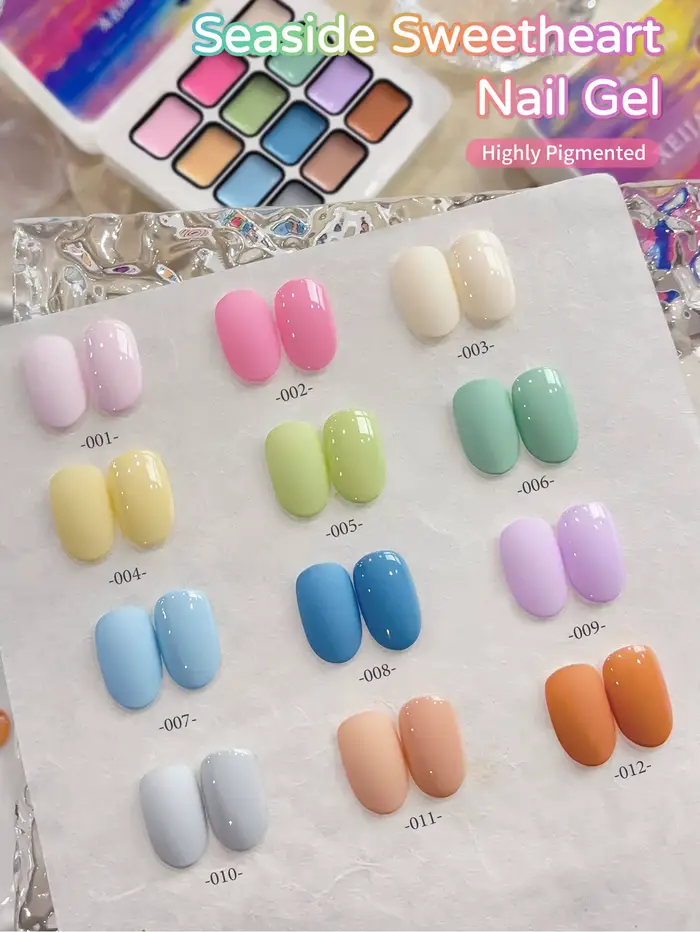 Vernis à ongles semi-permanent en gel solide 12 couleurs Seaside Sweetheart