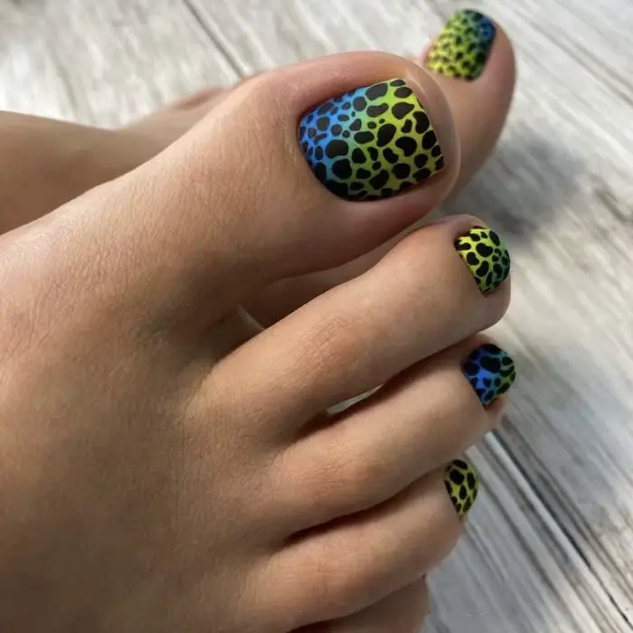 24 pièces imprimé léopard presse sur les ongles d'été épicé filles faux
