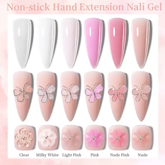 LILYCUTE 8ml clair antiadhésif Extension de main Gel vernis à ongles pour 3D façonnage Nail Art solide gelée laiteuse