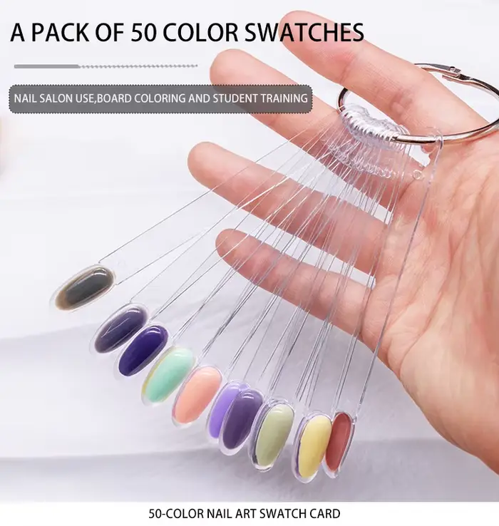 50pcs carte de couleur conception Nail Art modèles outils montrent différents styles