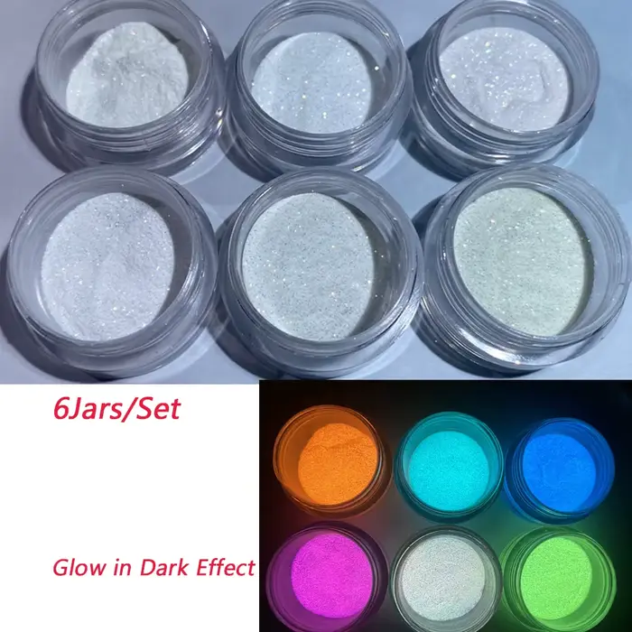 Poudre à ongles phosphorescente pour manucure, poussière pigmentée pour nail art, ultra fine, brilla