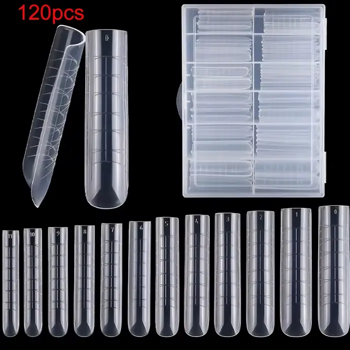 120 pièces de système d'ongle double à couverture complète transparente pour nail art acrylique en g