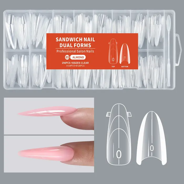 256 pièces de formes d'extension d'ongles