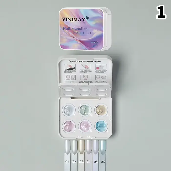 Vernis à ongles gel effet coussin d'air 6 couleurs, kit de peinture pour ongles, colle à peindre, ve