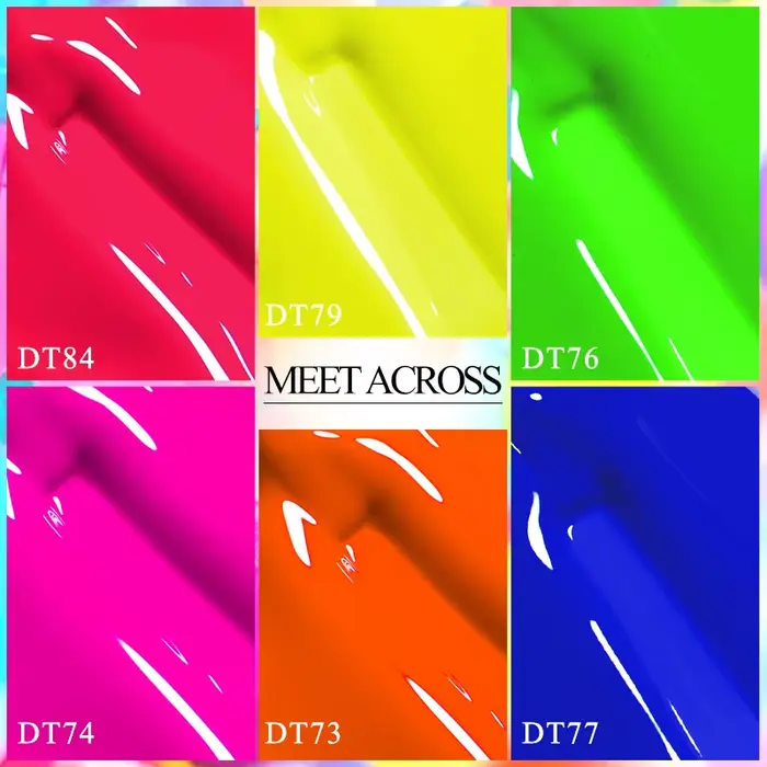 MEET ACROSS 7ml Fluorescent néon Gel vernis à ongles Sparky Semi Permanent tremper Nail Art UV LED Gel