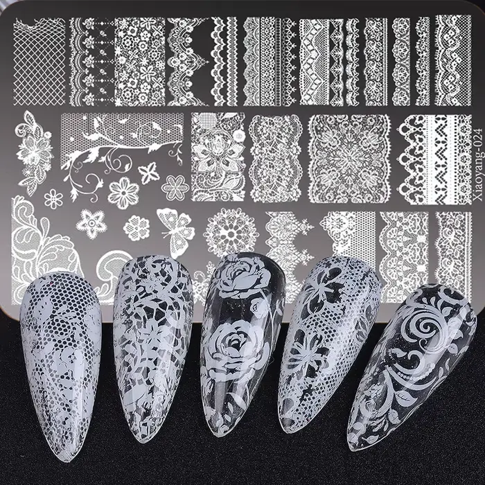 Pochoir de Stamping Métallique pour Nail Art 14