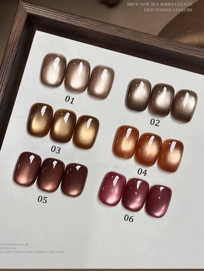 MIANEL 12ML 2026 Maillard Gel Vernis à Ongles Effet Œil de Chat Noir Marron