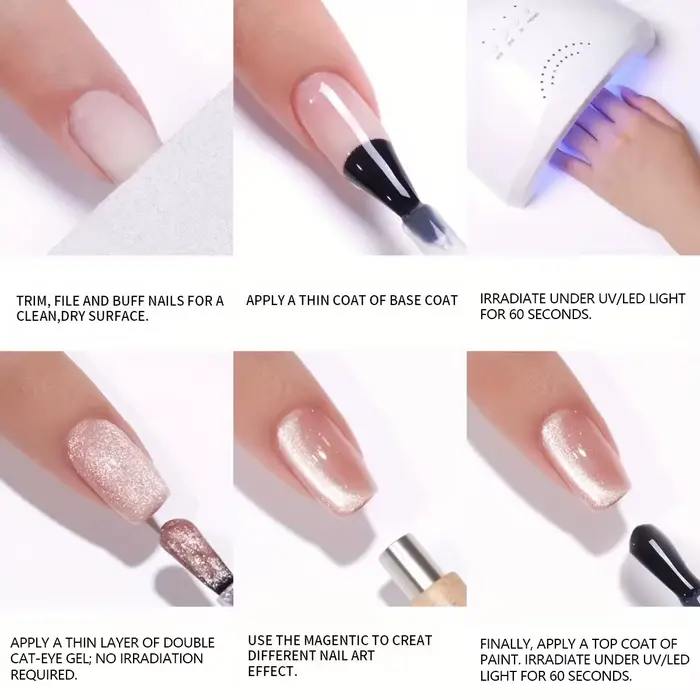 XEIJAYI Lot de 6 gels semi-permanents pour ongles effet œil de chat Moonlight Tide 15ml