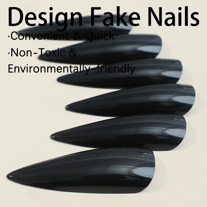 Transformez vos ongles avec 24 pièces Extra Long Stiletto Style français moderne classique Simple no