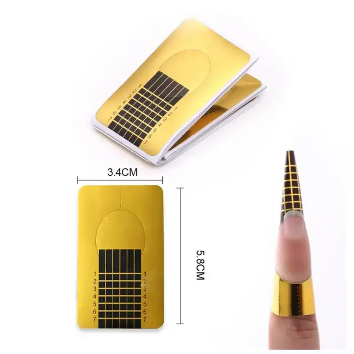 Autocollant de forme d'ongle pour pointes de poudre acrylique