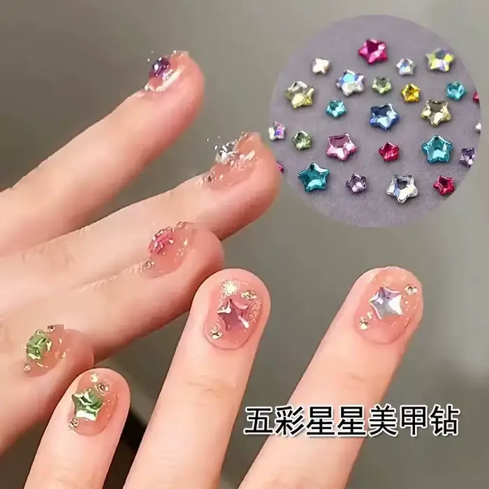 50-300 pièces Mini amour coeur diamant décoration d'ongles Super étincelant fond plat diamant coloré