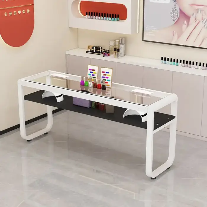 Chaises support Table à ongles luxe européen noir Design esthétique Table à ongles organisateur de rangement Mesa Para meubles de manucure