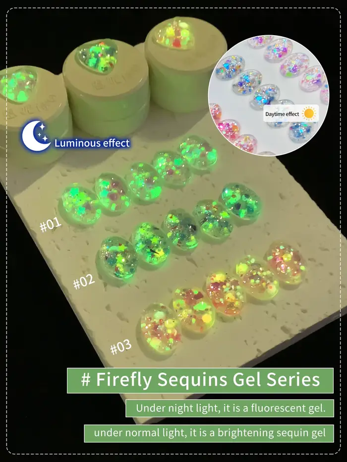 5g Fluorescent Disco Iuminous Paillettes Gel Vernis À Ongles Néon Ultraviolet LED Gel