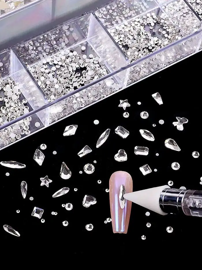  Lot de 21 grilles de strass pour décoration d'ongles