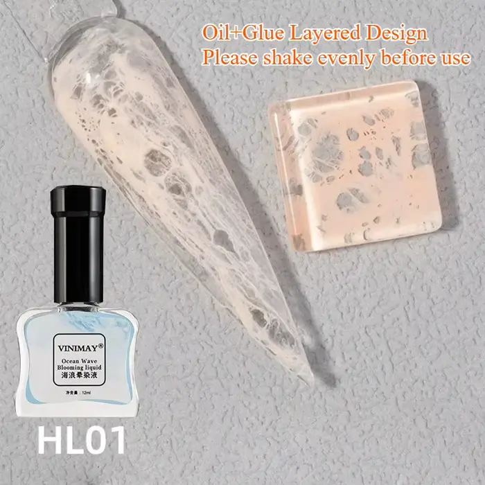 Bulle océan vague Nail Art colle ongles Poke blanc noir dentelle creux dégradé couleur ongles peintu