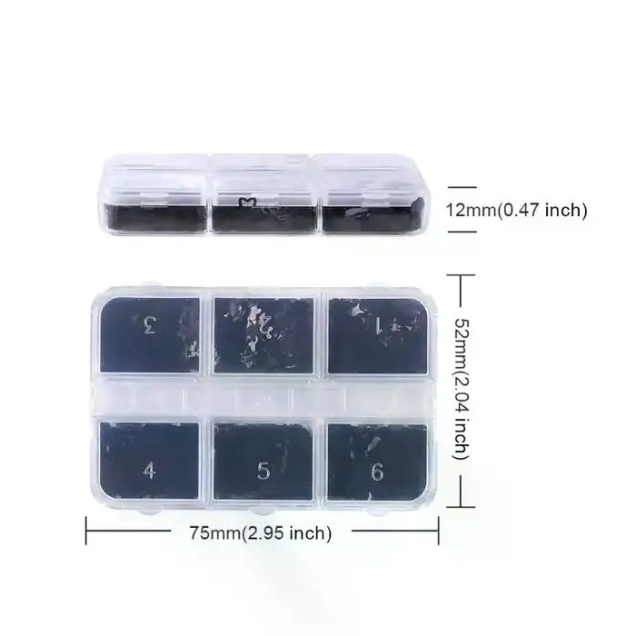 6 grilles noir en forme de coeur papillon étoile ongles Paillettes décor mixte manucure flocons
