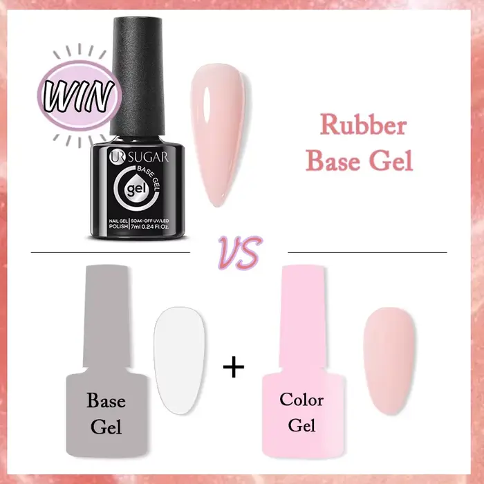 UR SUGAR 7ml rose nu Base en caoutchouc naturel Gel vernis à ongles Semi Permanent Chrome paillettes