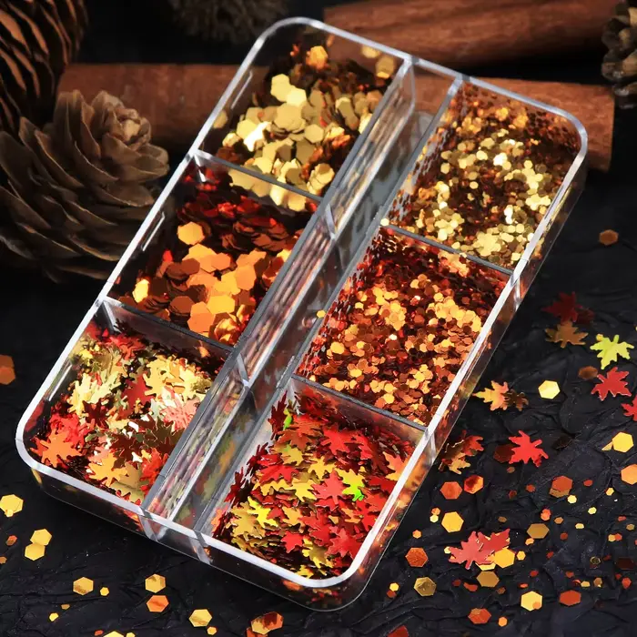 Automne Nail Art paillettes