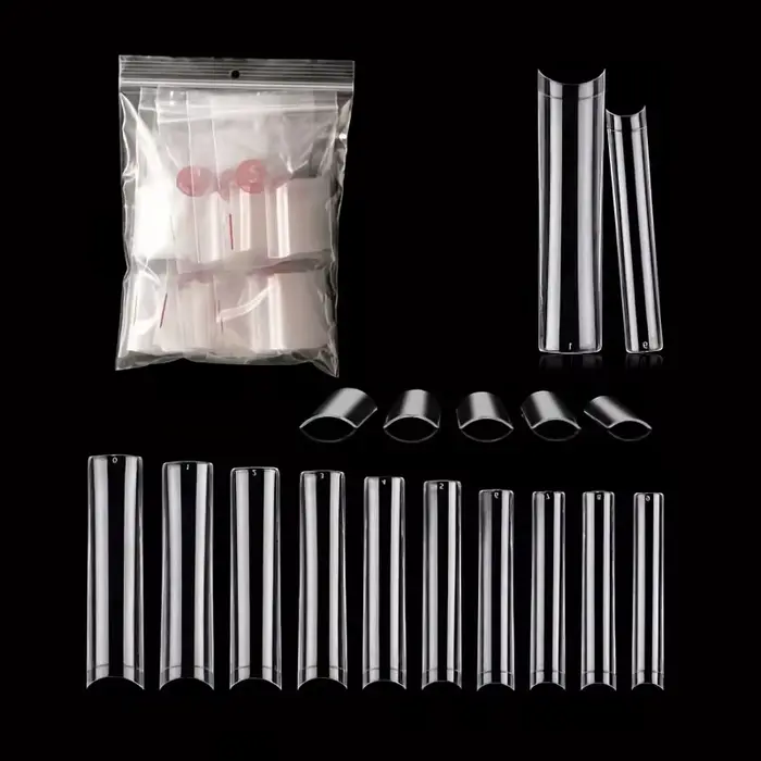 500 embouts d'ongles sans courbe C XXL, ensemble professionnel, pointes d'ongles transparentes carré