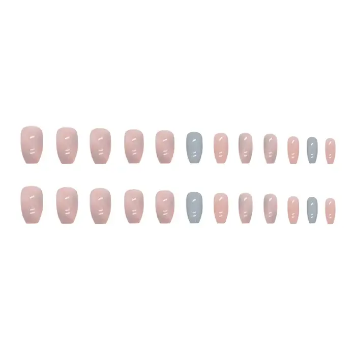 24 morceaux d'ongles longs et nus doux (forme carrée)