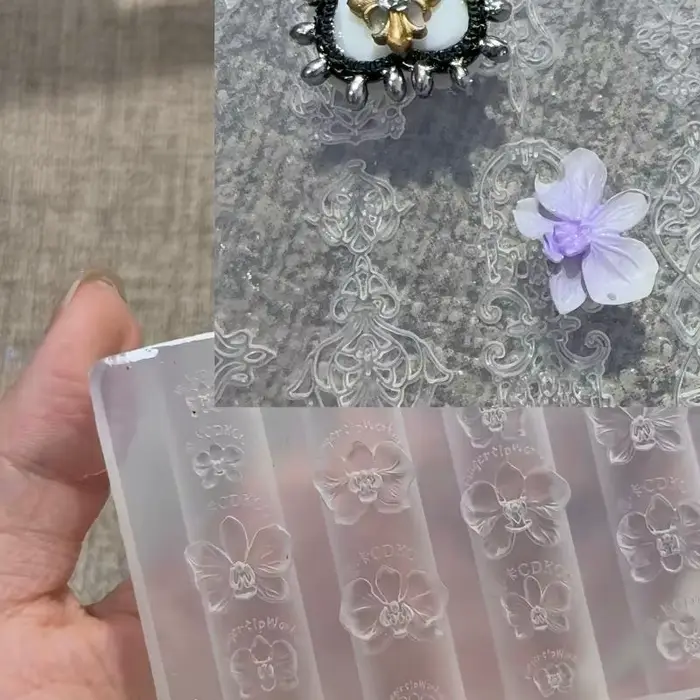 Moule à ongles en Silicone 3D fleur Phalaenopsis