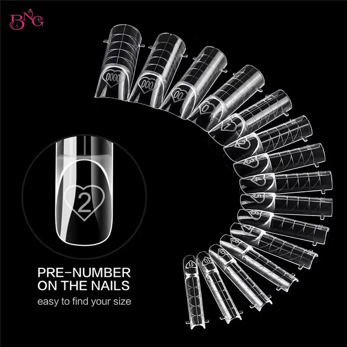 BNG 150 pièces espace double forme couverture complète moules à ongles 15 tailles intelligent ligne française conseils