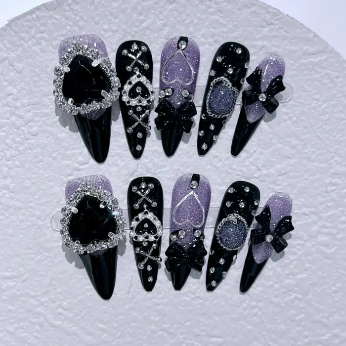 Menhera Sweet Refroidissement Longs Conseils Fait à la main Ongles portables y2k Spice Girls Presse