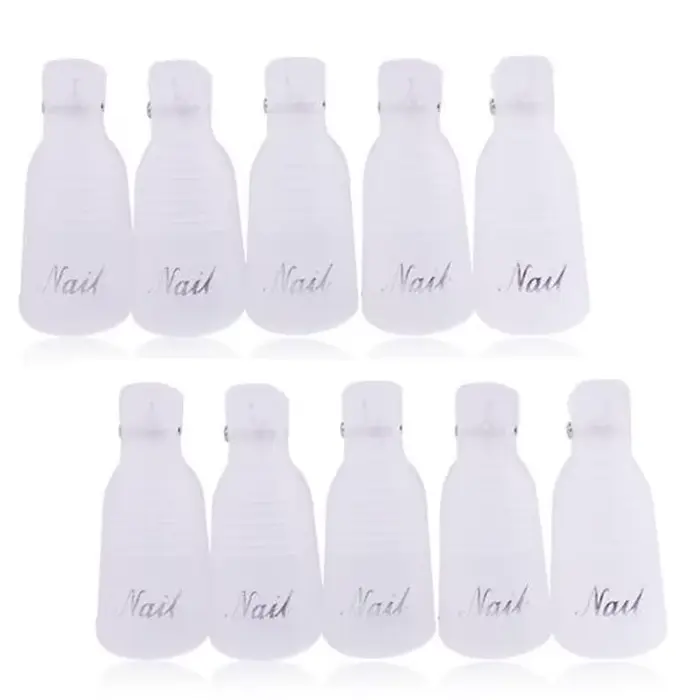 Clips dissolvant de vernis Gel UV, 10 pièces/boîte, Clips colorés en acrylique pour Nail Art, capuch