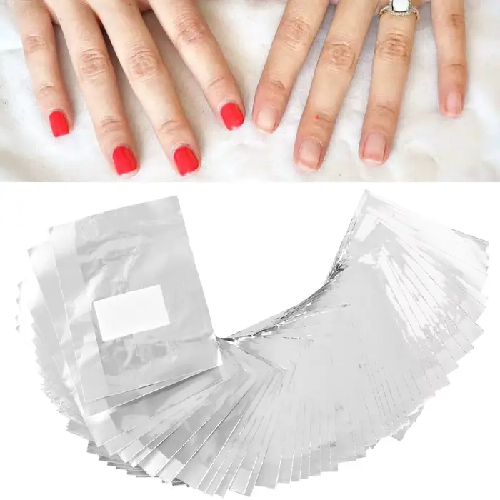 500PC ongles serviette étain retrait feuille aluminium