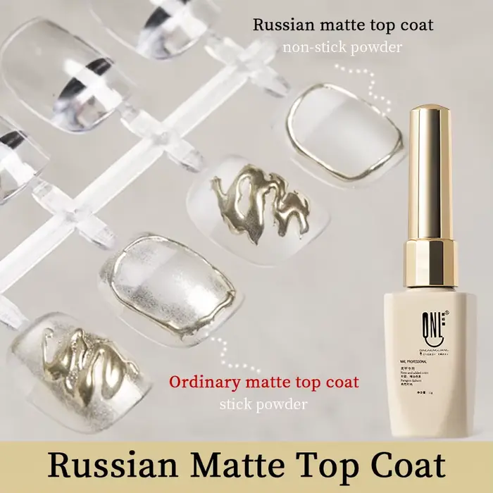 RS NAIL 12g russe mat couche de finition antiadhésive poudre givrée