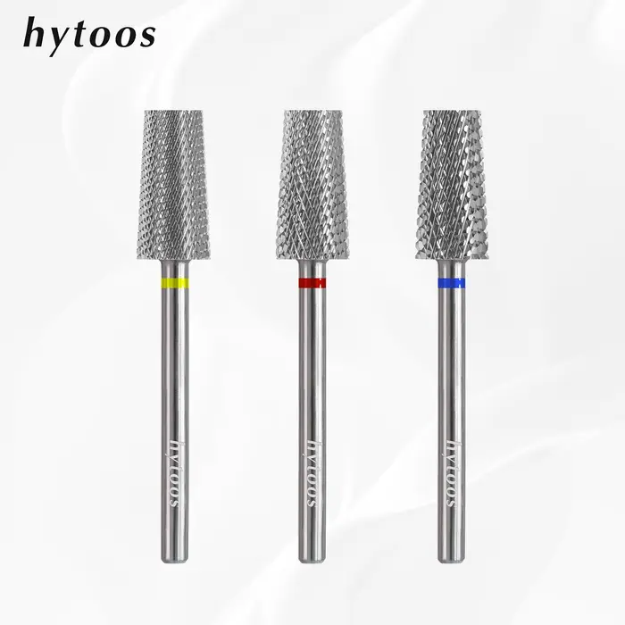 HYTOOS-Foret à ongles conique à dessus plat, forets à ongles en carbure de tungstène à 2 voies, acce