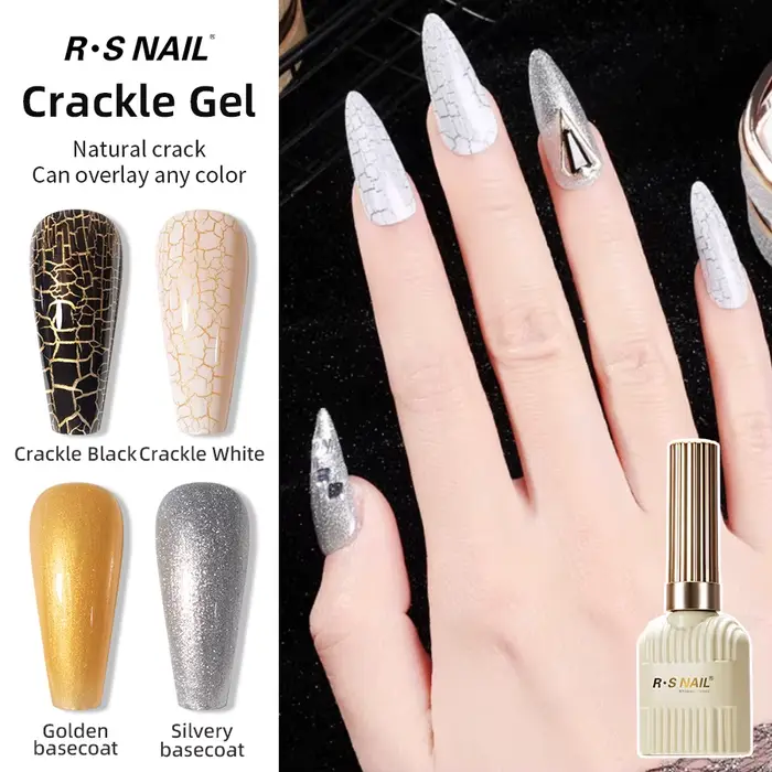 RSNAIL Crackle Gel vernis à ongles naturel sec bricolage Nail Art Cracking Gel