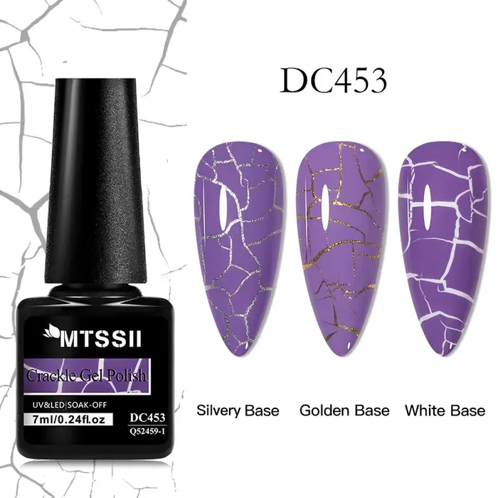 Vernis à ongles gel craquelé, laque à ongles effet craquelé, séchage rapide, vernis semi-permanent,