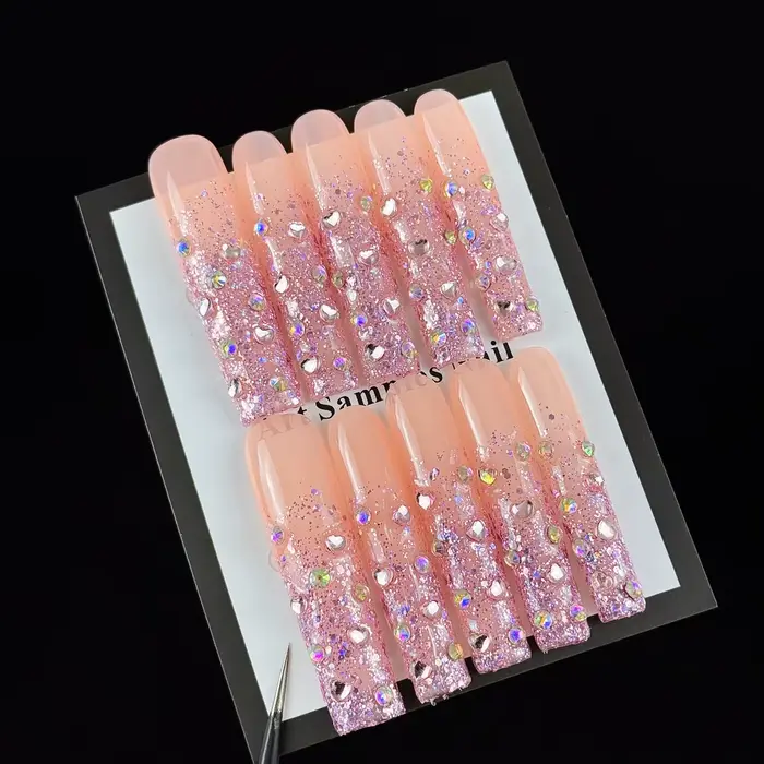 10 pièces de faux ongles faits à la main