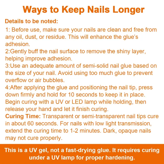 Gel de colle à ongles solide pour ongles à pression