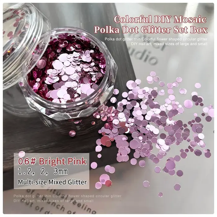 1 boîte de paillettes pour ongles en forme de fleurs 3D colorées
