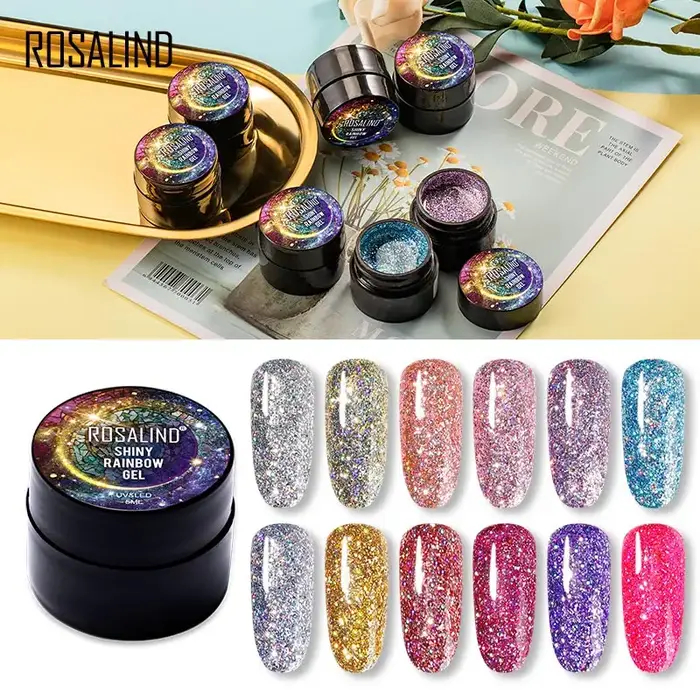 ROSALIND-Ensemble de Verhéritage à Ongles Gel Hybride Arc-en-Ciel, Base d'Apprêt Semi-Permanente pour la Conception de Manucure, 5ml, N64.