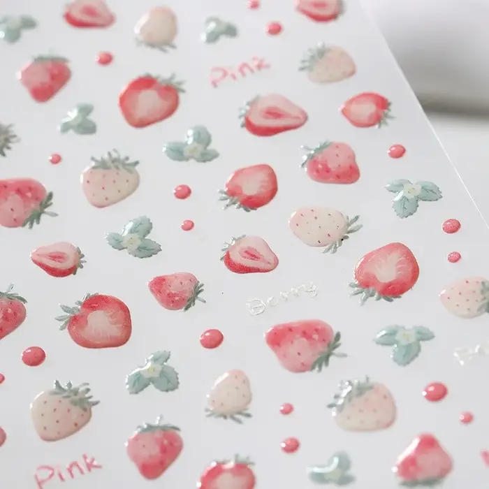 Autocollant 5D gelée pomme rouge pour Nail Art